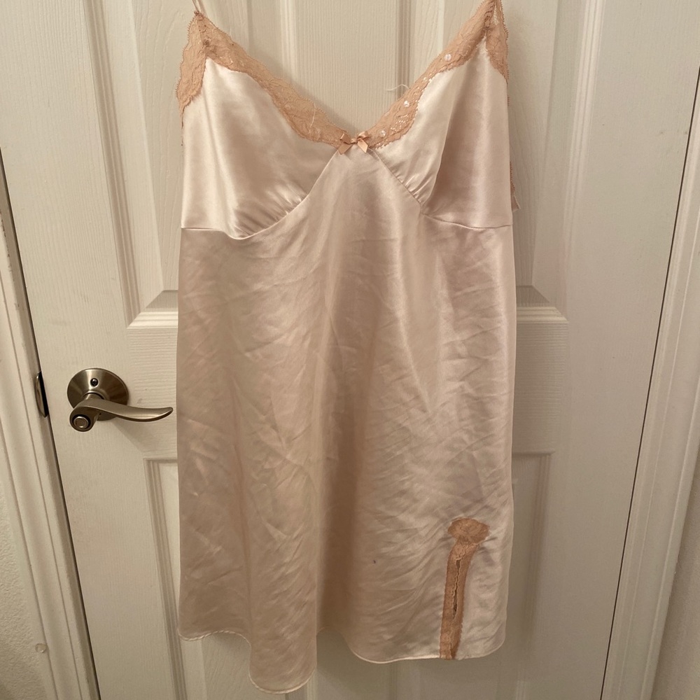 creme slip dress